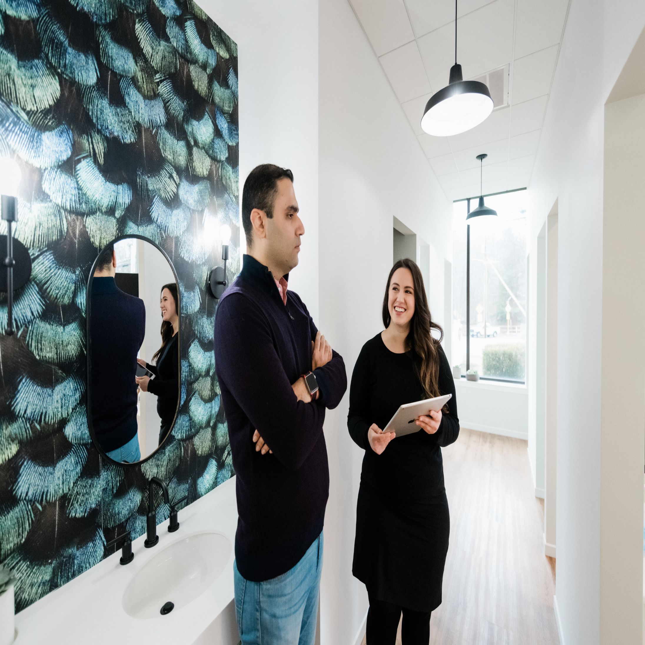 Photo of a relaxed dental patient wearing headphones